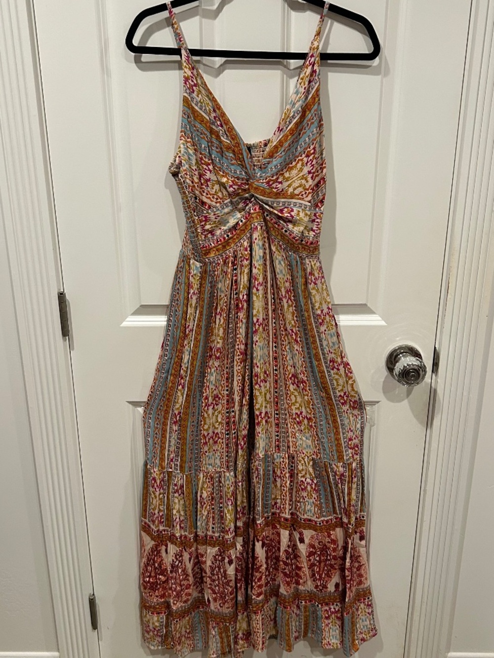 Angie Boho Multicolor Printed Sleeveless Maxi Dress Size Large